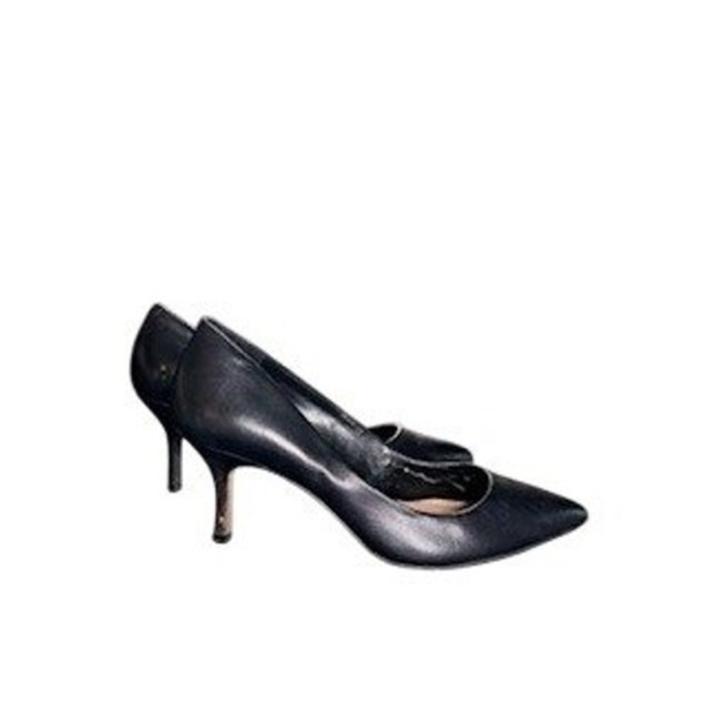 Vince Camuto Black Leather Pointed‎ Toe Pumps Womens 8.5 Mid Heel